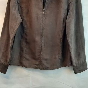 Croft&barrow  brown  zippered front jacket size l
